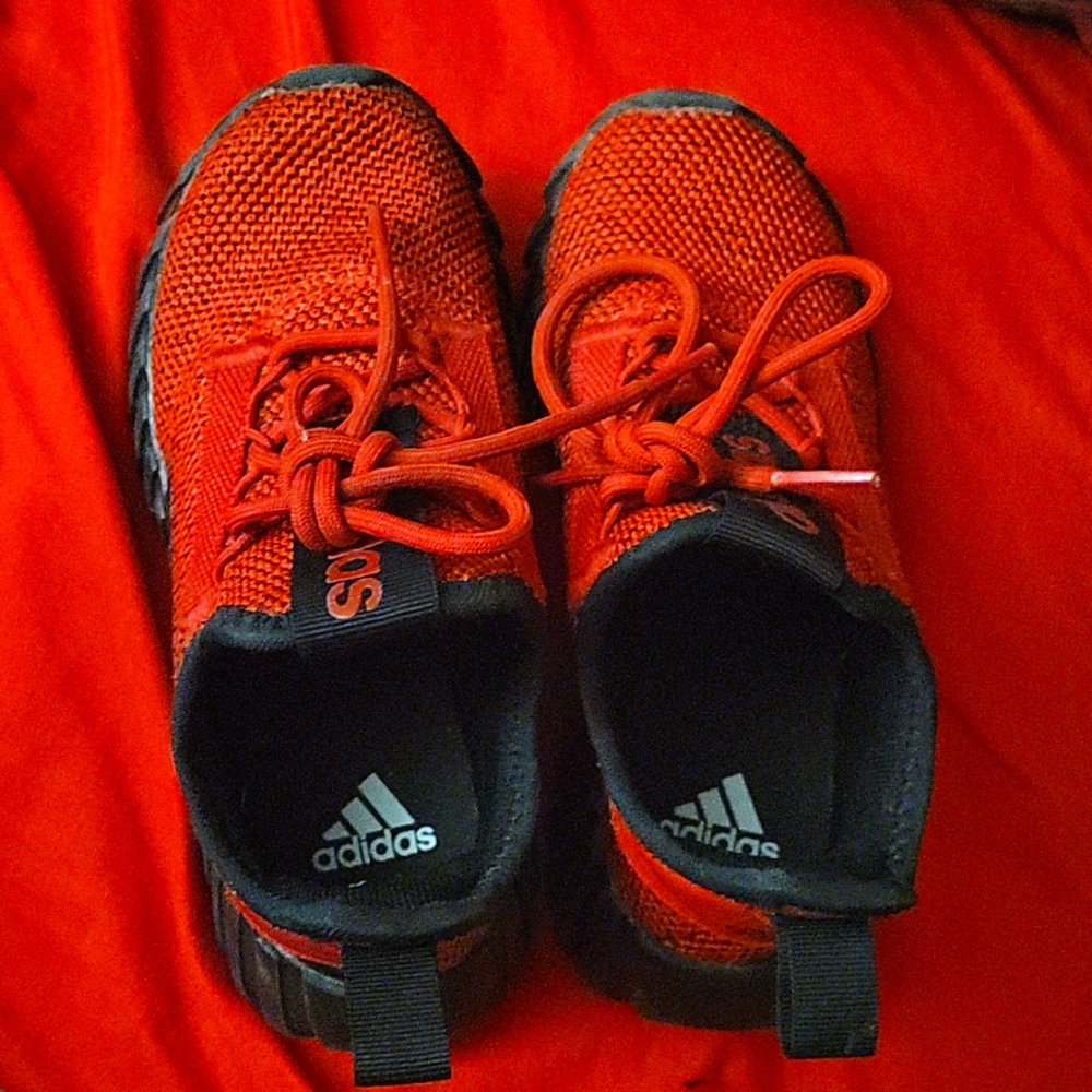 Adidas red shoes boys size12K